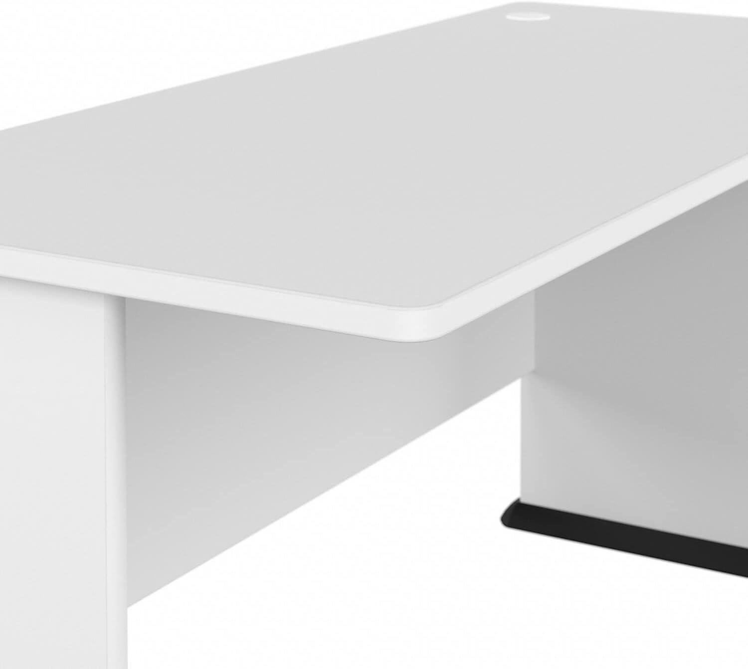 White Engineered Wood 60-Inch Gaming Desk