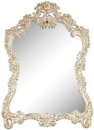 Baroque Belgian Cream and Gold Rectangular Wall Mirror