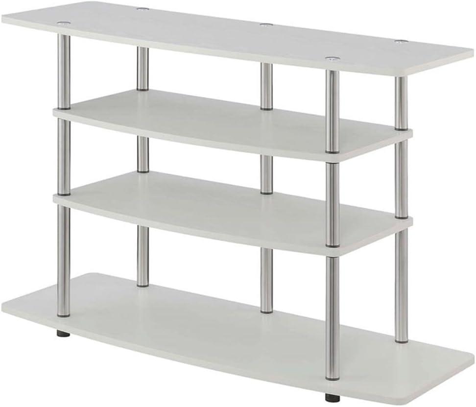 Convenience Concepts Designs2Go No Tools Wide Highboy 4 Tier TV Stand for TVs up to 46", White