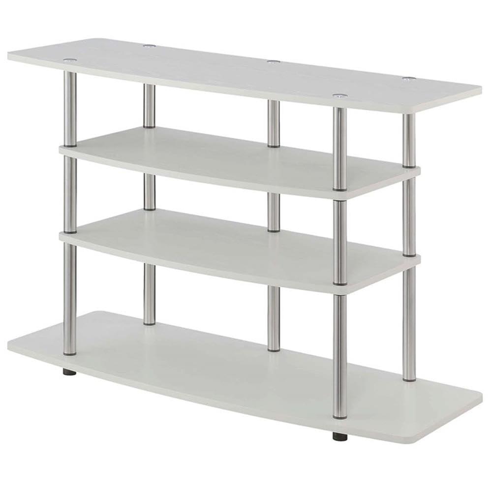 Convenience Concepts Designs2Go No Tools Wide Highboy 4 Tier TV Stand for TVs up to 46", White