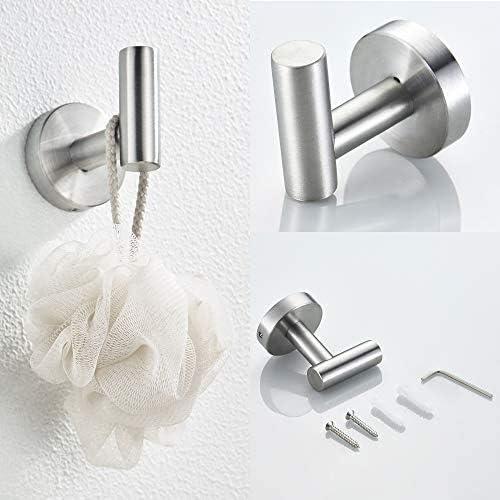 Orlif 4-Piece Bathroom Hardware Set，Brushed Nickel SUS304 Stainless Steel Wall Mounted Bathroom Accessories Kit Include Adjustable Expandable Towel Bar，Hand Towel Ring, Toilet Paper Holder, Robe Hook