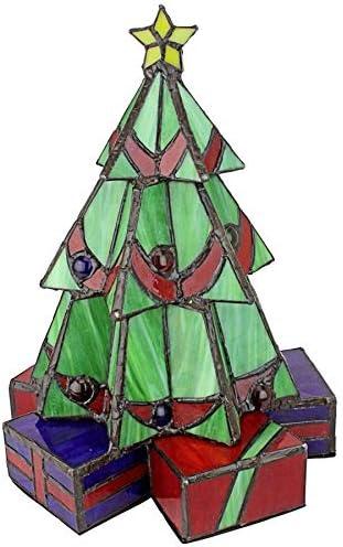 Design Toscano Illuminated Stained Glass Christmas Tree Lamp