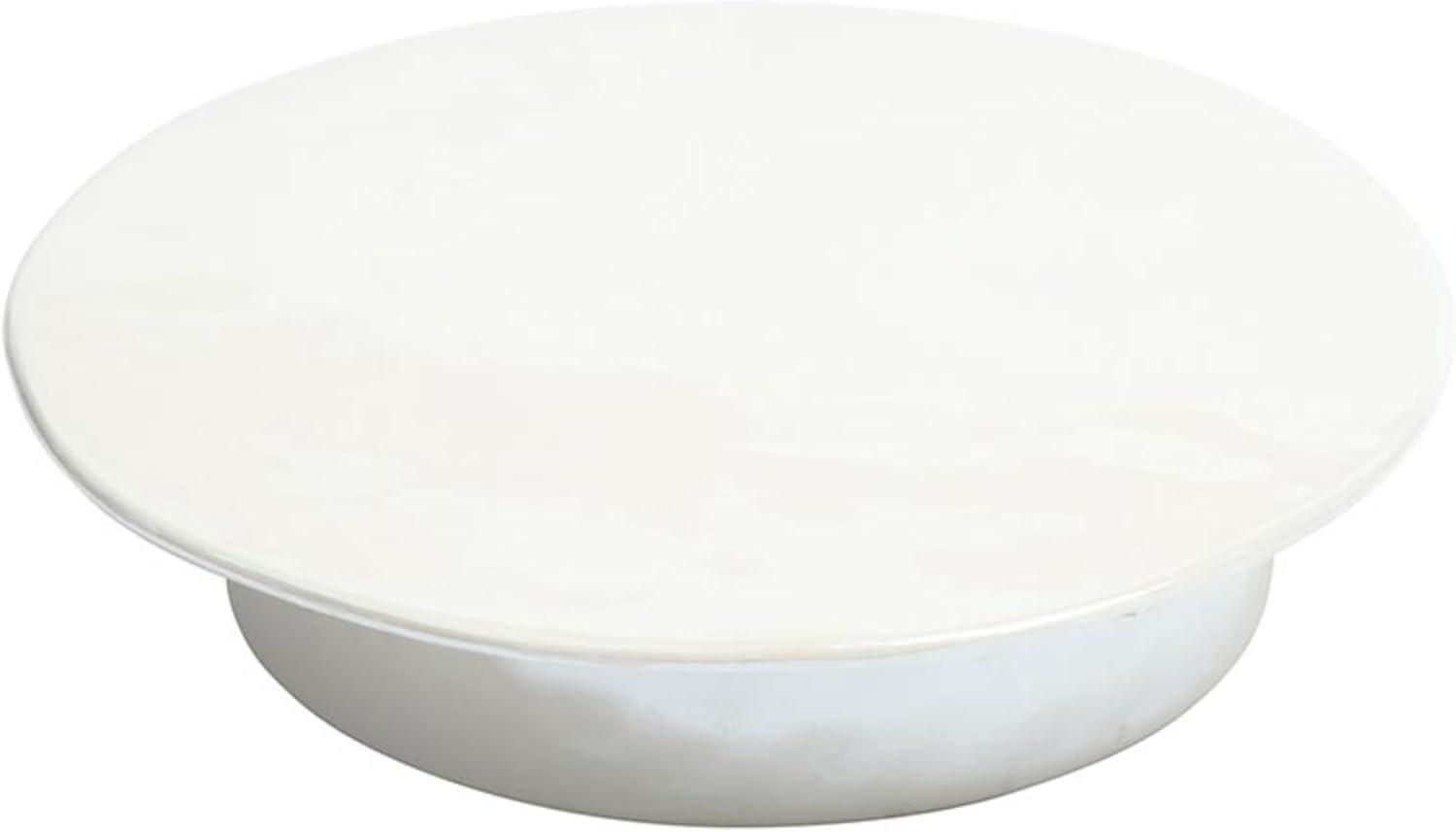 Santa Barbara Design Studio Ceramic Cake Stand Luster Dessert Display Riser, 11" Diameter x 2" H, White