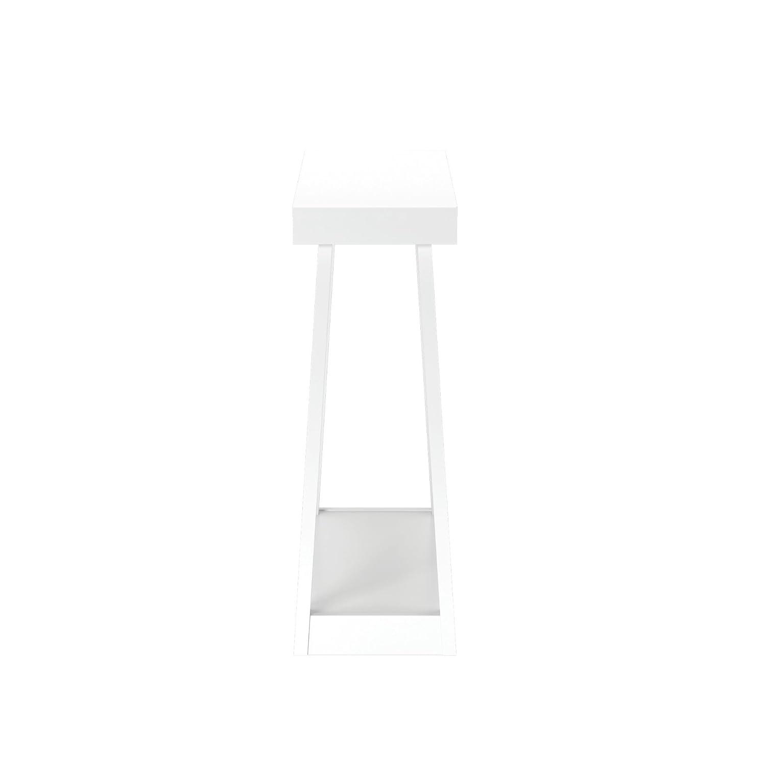 Plank+Beam 46" Solid Wood Console Table with Storage, Sofa Table with Shelf, Narrow Entryway Table for Hallway, White