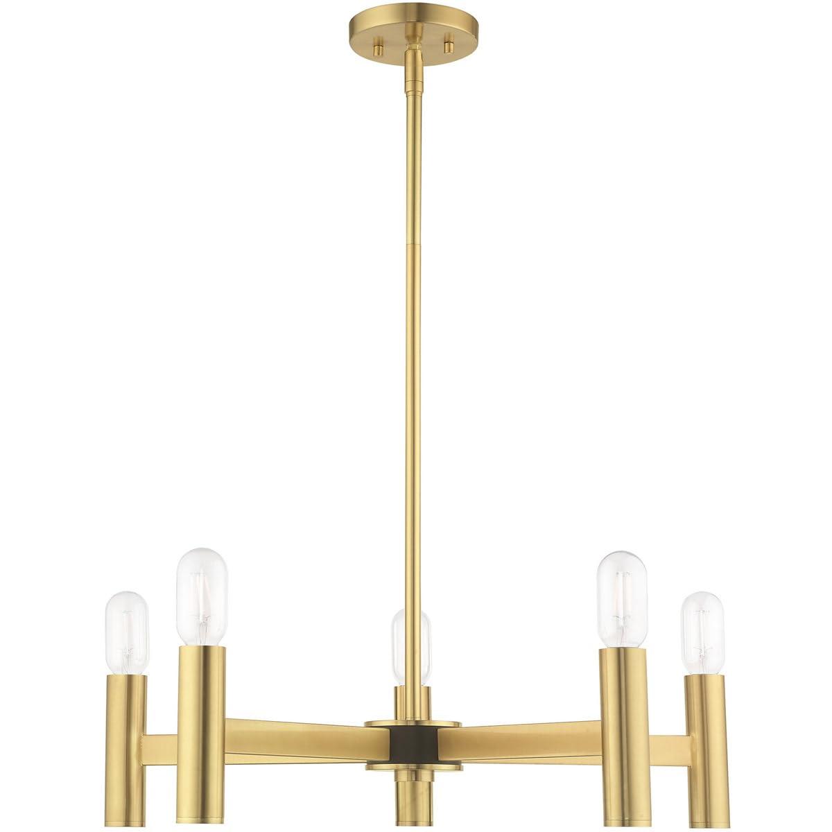 Livex Lighting Copenhagen 5 - Light Chandelier in  Satin Brass