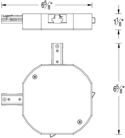 WAC Lighting THL-LEFT-2-10A-BN H Left L-Connector Current Limiter with Switch Track Accessory