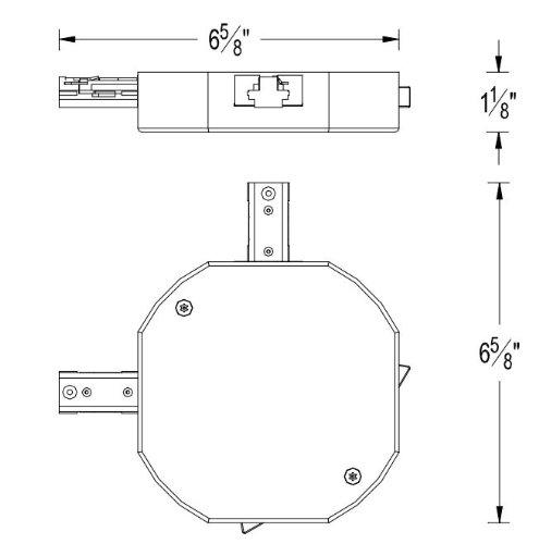 WAC Lighting THL-LEFT-2-10A-BN H Left L-Connector Current Limiter with Switch Track Accessory