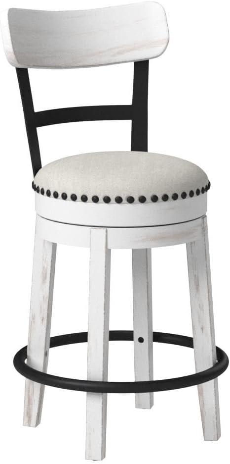 Valebeck 24.5" Whitewash Industrial Swivel Counter Barstool