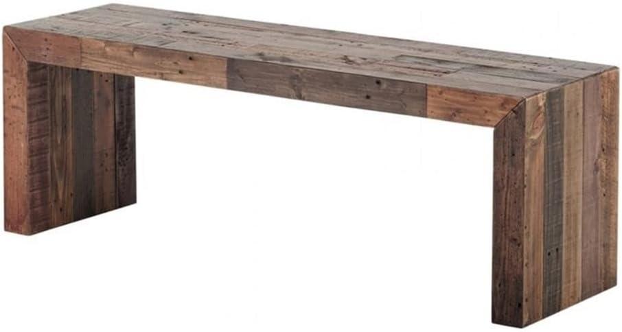 Templin Light Brown Recycled Pine Rustic Bench