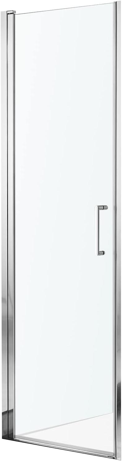 Lancer Series 23.4" W x 72" H Hinged Semi-Frameless Shower Door