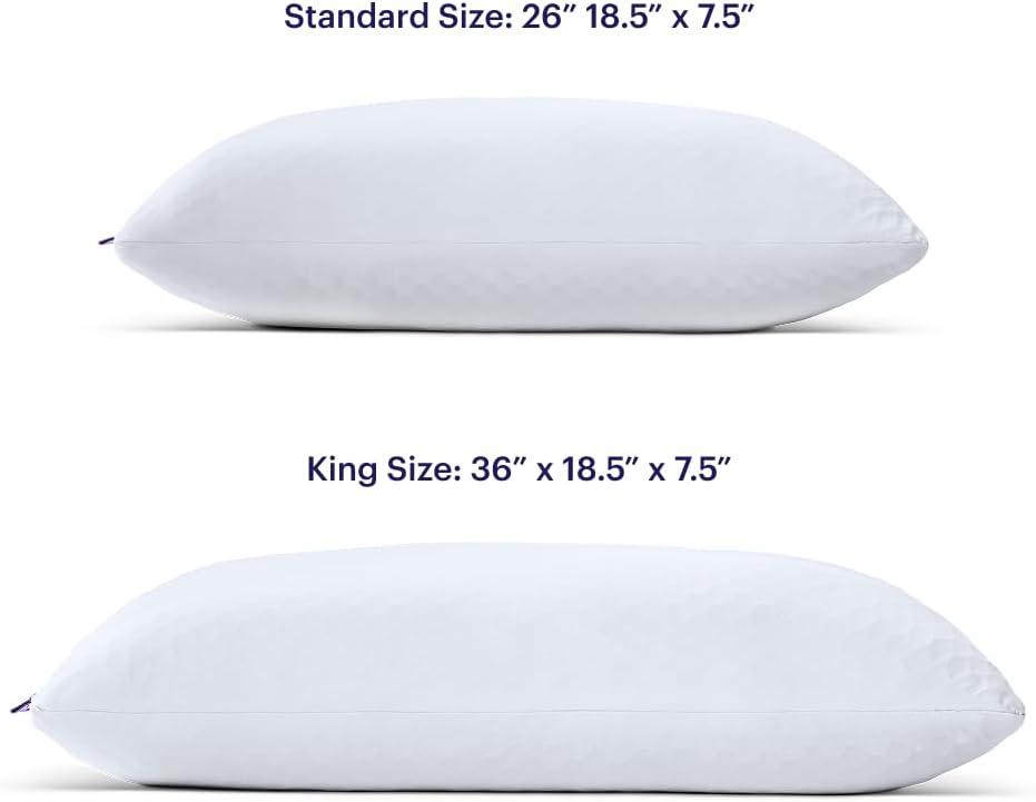 Purple Freeform Pillow - King Size, Customizable Support with GelFlex Grid & MicroFlex Moon Foam - Pressure Relief, Cooling, Extra Filling & Adjustable Height