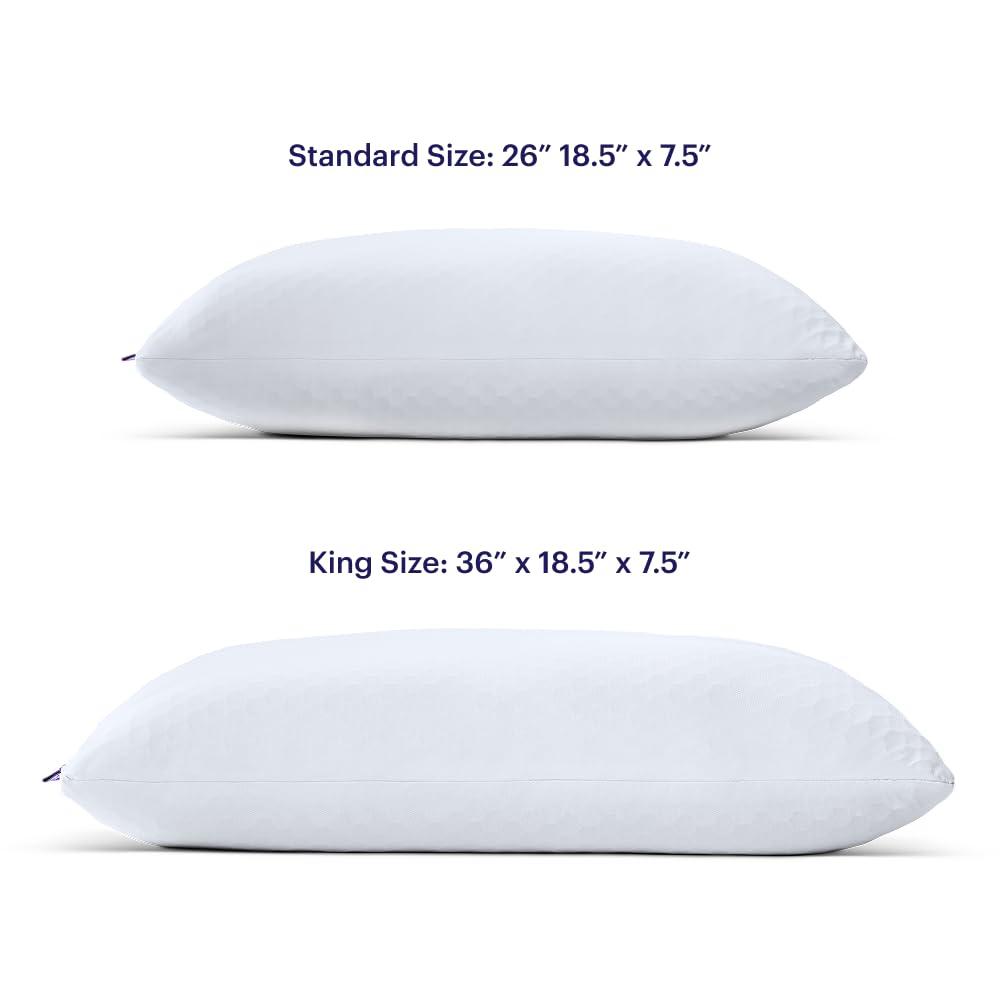 Purple Freeform Pillow - King Size, Customizable Support with GelFlex Grid & MicroFlex Moon Foam - Pressure Relief, Cooling, Extra Filling & Adjustable Height