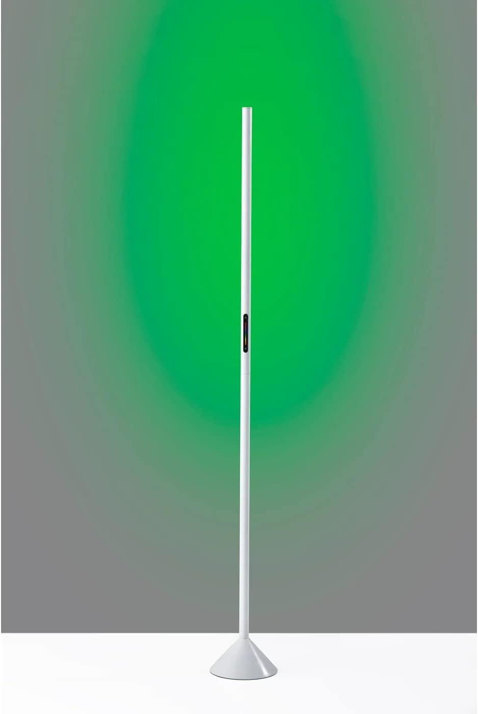 Matte White LED Floor Lamp with Slide Dimmer and RGB Switch