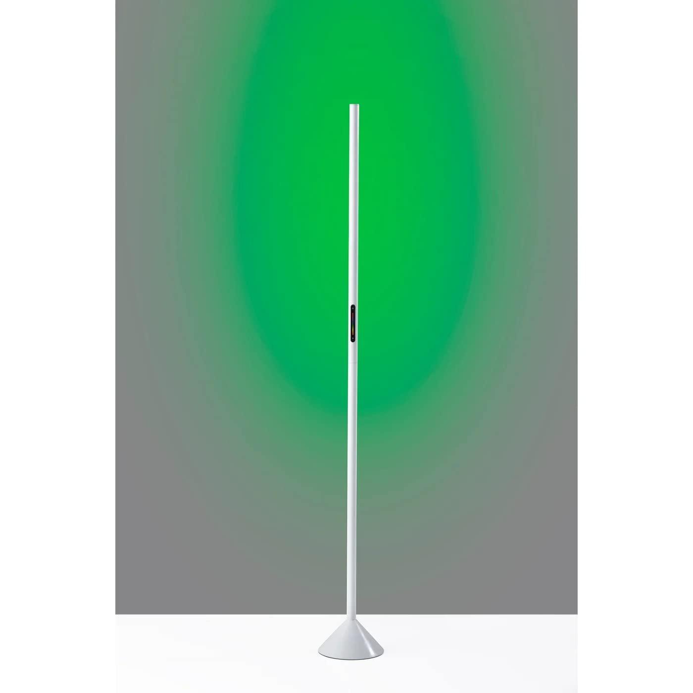 Matte White LED Floor Lamp with Slide Dimmer and RGB Switch