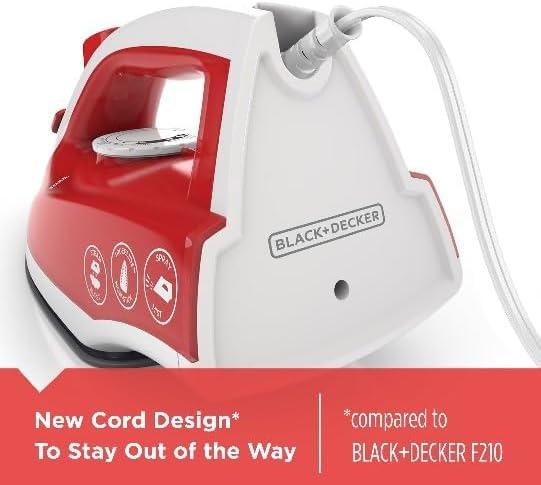 Black and Decker TrueGlide Premium Variable Compact Iron in Red with Nonstick Plate