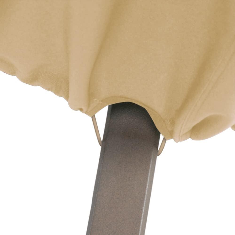 Beige Water-Resistant High Back Patio Chair Cover