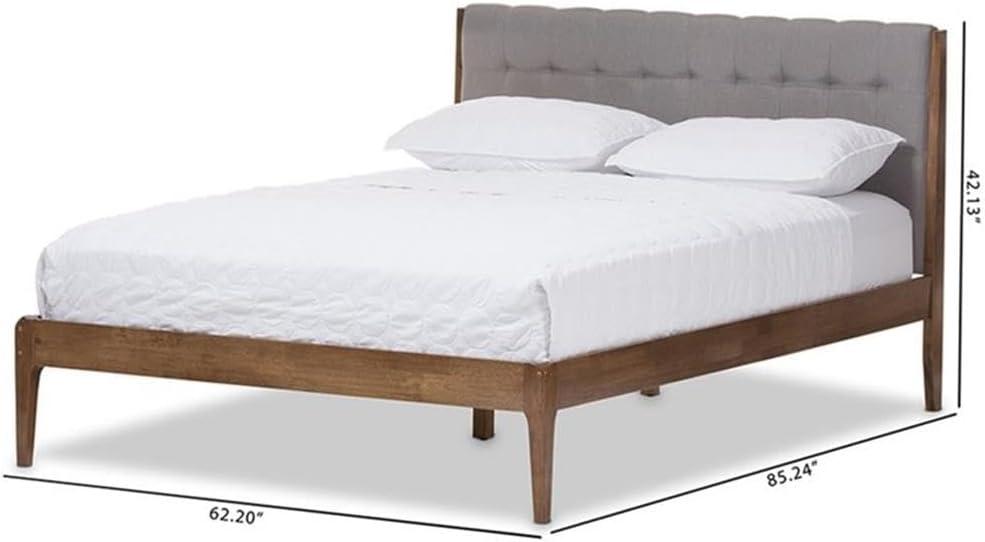 Baxton Studio Clifford Mid-Century Platform Bed, Multiple Sizes, Multiple Colors