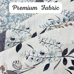 Serafina Home Contemporary Blue Beige Ashley Blue Floral Shower Curtain, 72" x 72", Easy Care