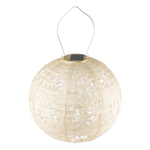 Stella Boho Globe Solar Lantern in Pearl - 18x14" Tyvek Outdoor Light