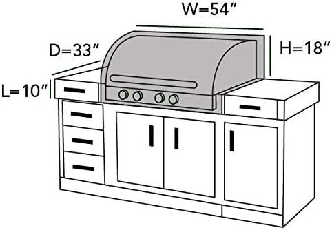 Classic Black Vinyl Built-In Grill Cover with Elastic Hem