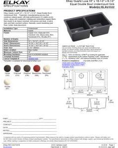 Quartz Luxe 33" L x 19" W Double Basin Undermount Kitchen Sink