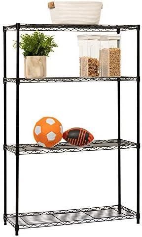 YRLLENSDAN Adjustable 4 Tier Wire Shelving Unit Rack, 36Lx14Wx54H Metal Bathroom Storage Shelves for Bedroom Heavy Duty Metal Shelves for Storage Kitchen Garage