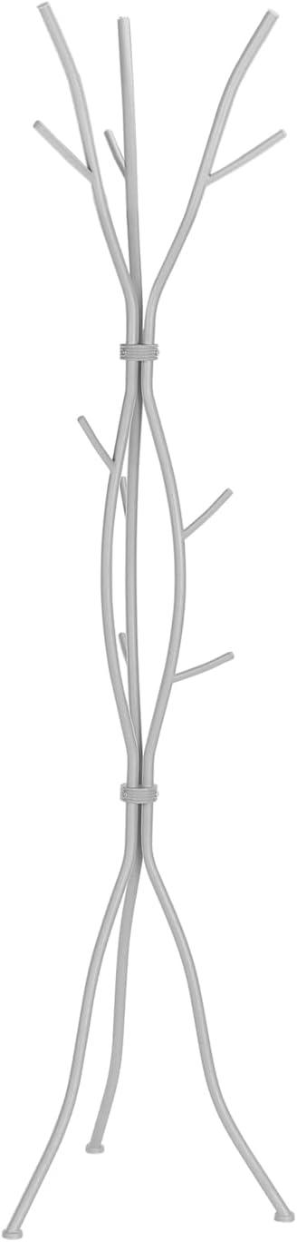 Zipcode Design™ 74"H Bedroom Coat Rack Metal Hall Tree Freestanding 11 Hooks Coat Rack Umbrella Stand