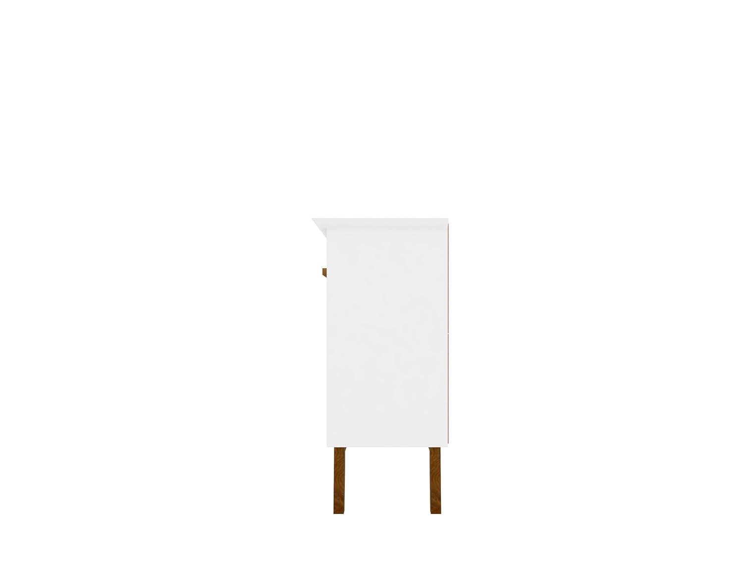 62.99" Yonkers Sideboard White - Manhattan Comfort: Mid-Century Buffet, Storage Console with 4 Doors & Fixed Shelves