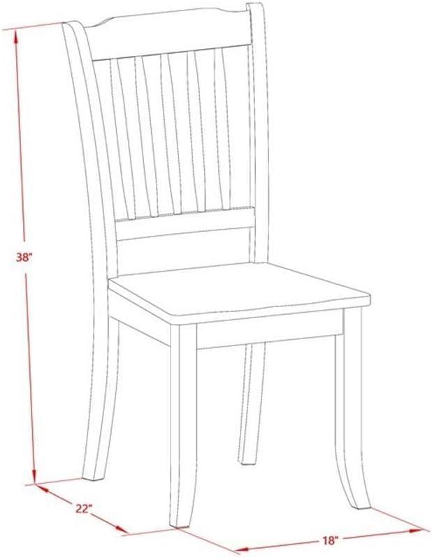 East West Furniture Vancouver 7-piece Wood Dining Table and Chair Set in White