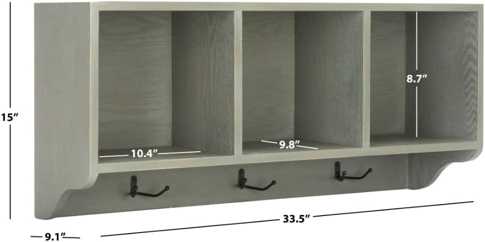 Alice Wall Shelf With Storage Compartments - Oak - Safavieh