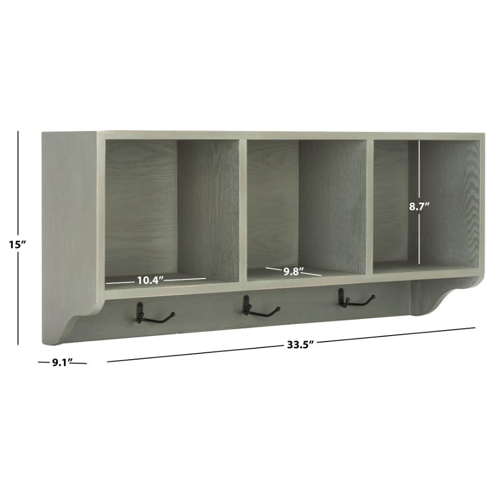 Alice Wall Shelf With Storage Compartments - Oak - Safavieh