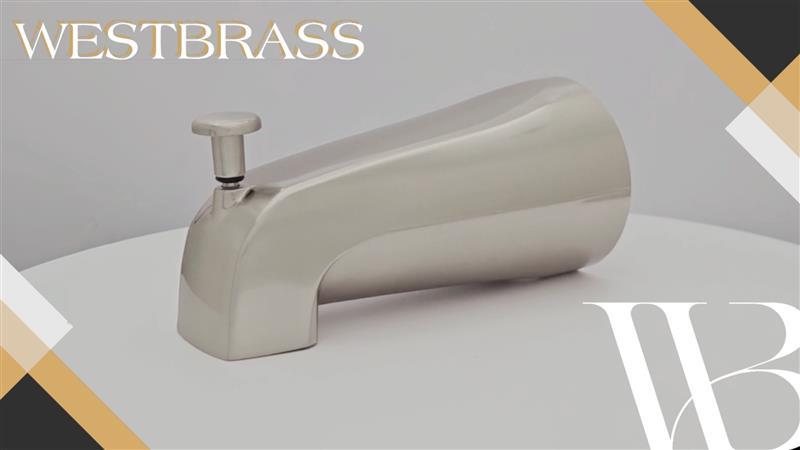 Westbrass 5-1/4" Reach Wall Mount Tub Spout with Front Diverter E531D-1F-12