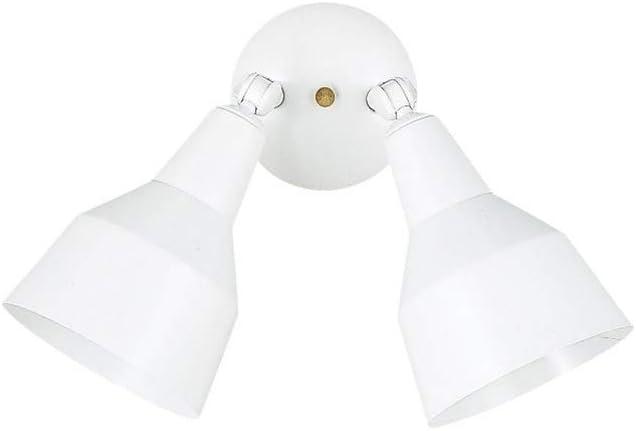White Aluminum Dual Head Outdoor Flood Light