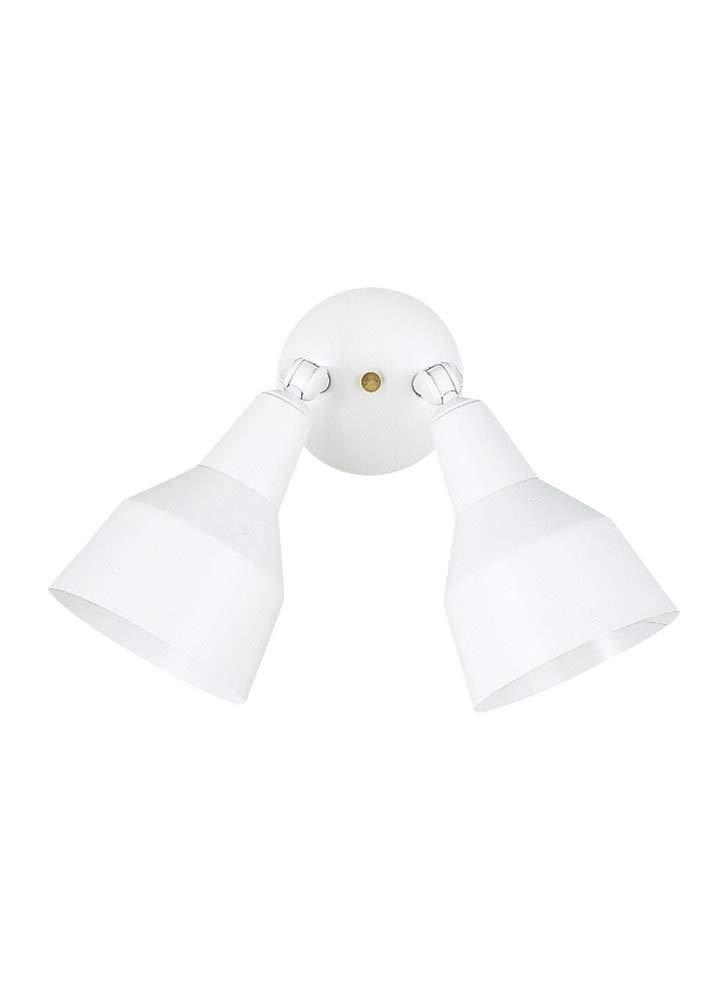 White Aluminum Dual Head Outdoor Flood Light