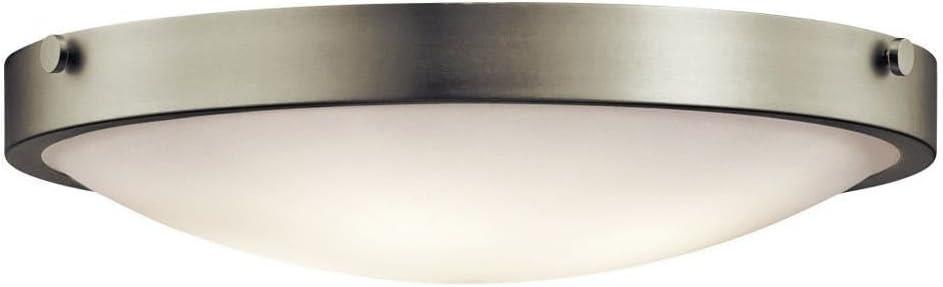 Brushed Nickel 20.5" Modern Dome Ceiling Light with White Glass Shade