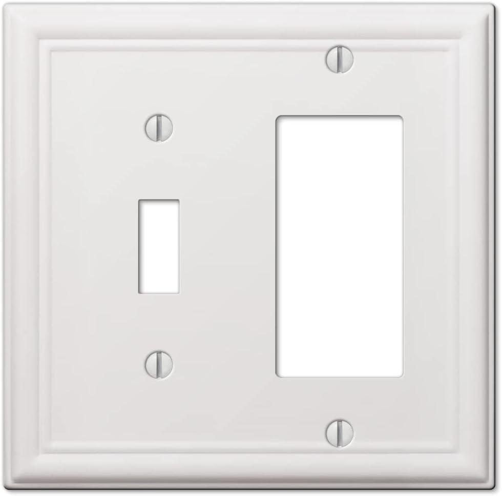 Amerelle Chelsea White 2 gang Stamped Steel Rocker/Toggle Wall Plate 1 pk