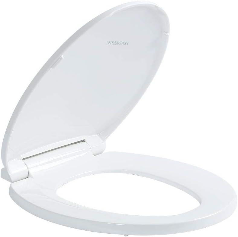 White Plastic Round Slow Close Toilet Seat with Lid