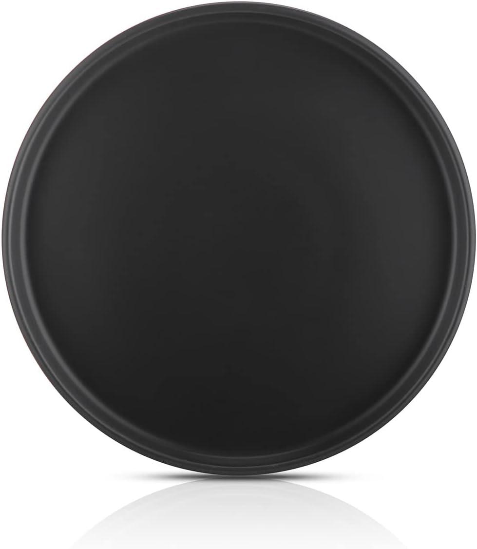 Stone Lain Coupe Stoneware Set of 4, Salad Plates, Black Matte