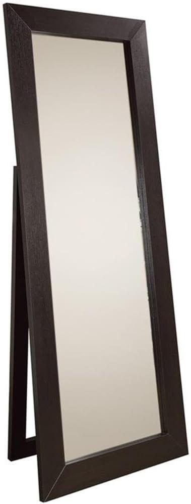 Coaster Contemporary Rectangular Wood Floor Mirror in Cappuccino