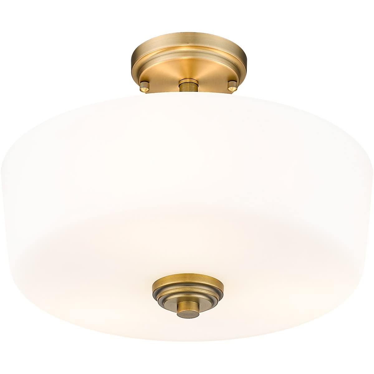 Z-Lite 220SF3-HBR Arlington 15 Inch Flush Mount Ceiling Light, Brass