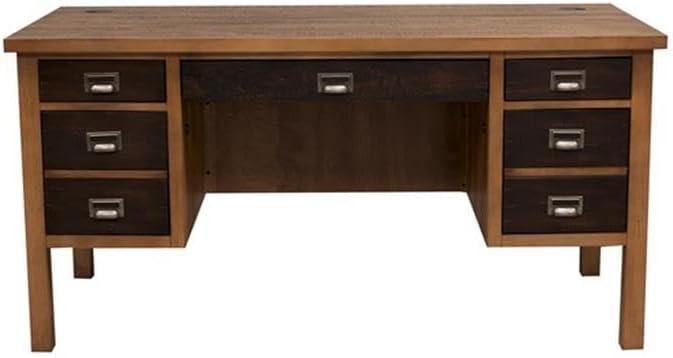 Heritage Half Pedestal Desk Brown - Martin Furniture