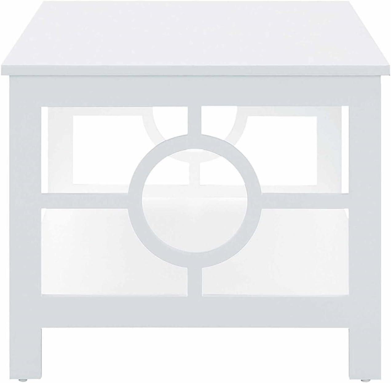 Convenience Concepts Ring Contemporary Coffee Table in White Wood Finish