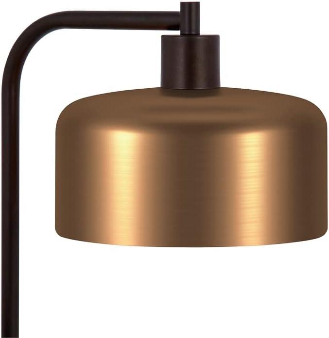 Evelyn&Zoe Cadmus 57" Tall Floor Lamp with Metal shade in Blackened Bronze/Brass/Brass