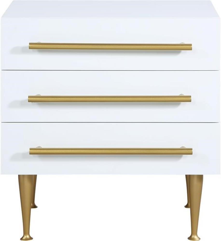 Meridian Furniture Marisol Contemporary Nightstand in Rich White Finish