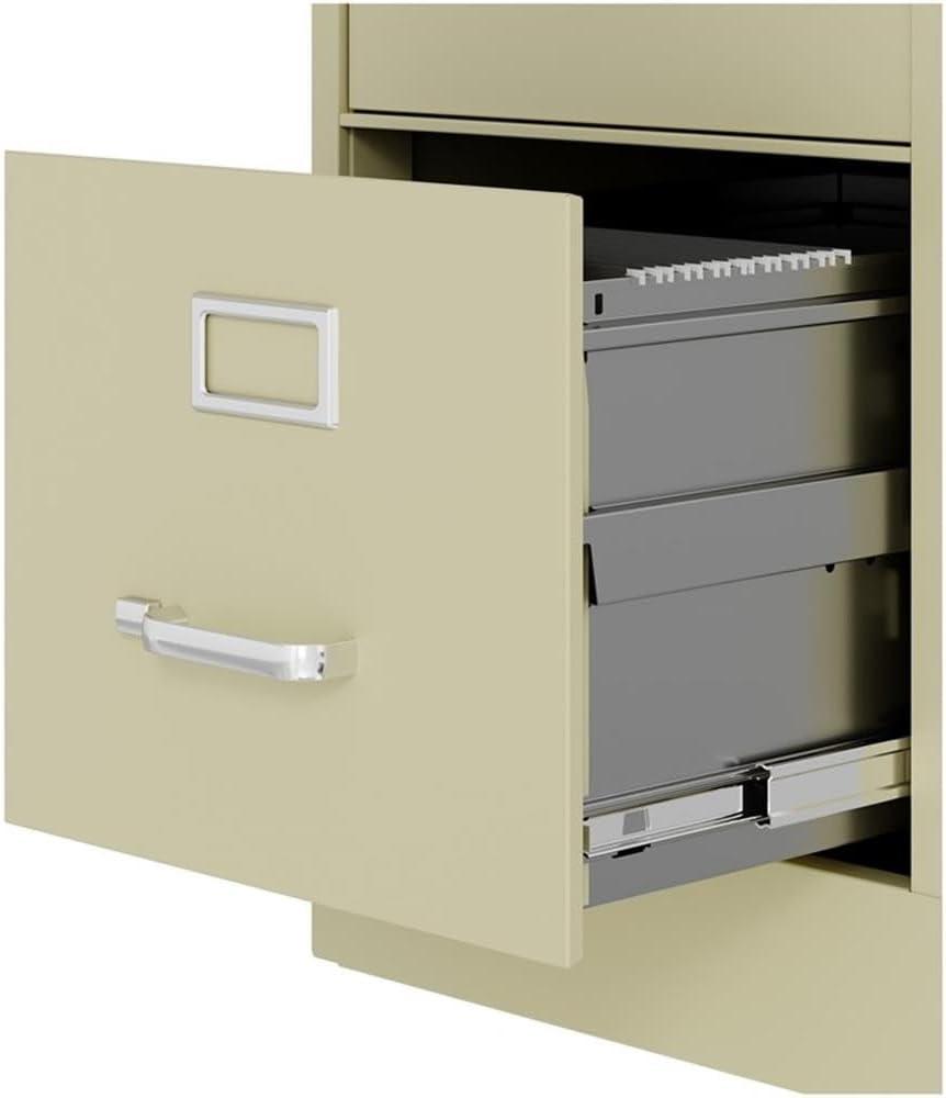 Beige Metal 4-Drawer Lockable Vertical File Cabinet