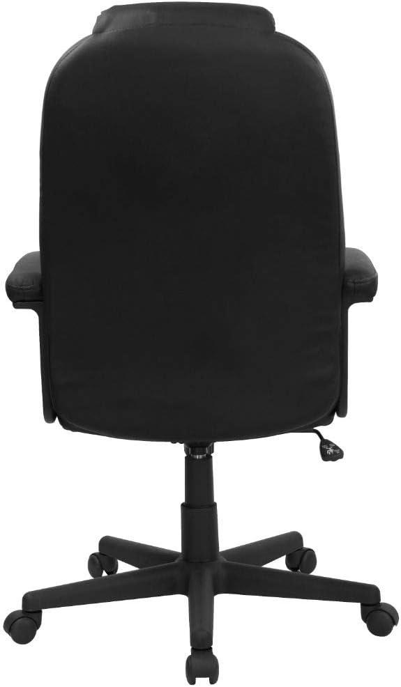 Flash Furniture Hansel High Back Black LeatherSoft Executive Swivel Office Chair with Arms