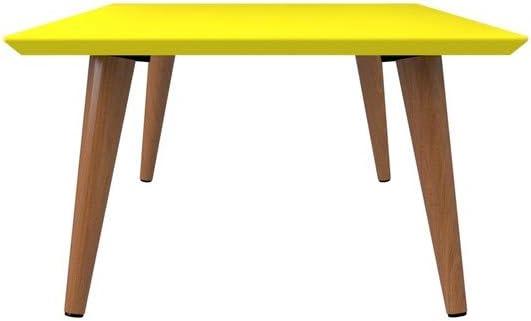11.81" Utopia High Gloss White Coffee Table with Splayed Legs - Manhattan Comfort: Mid-Century Modern Design