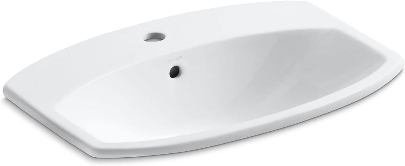 Cimarron® Vitreous China Rectangular Drop-In Bathroom Sink with Overflow