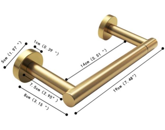 Fixsen Gold Toilet Paper Holder Bathroom Double Post Pivoting Tissue Roll Holder Stainless Steel and Zinc Alloy Wall Mount Detachable (Gold, 1)