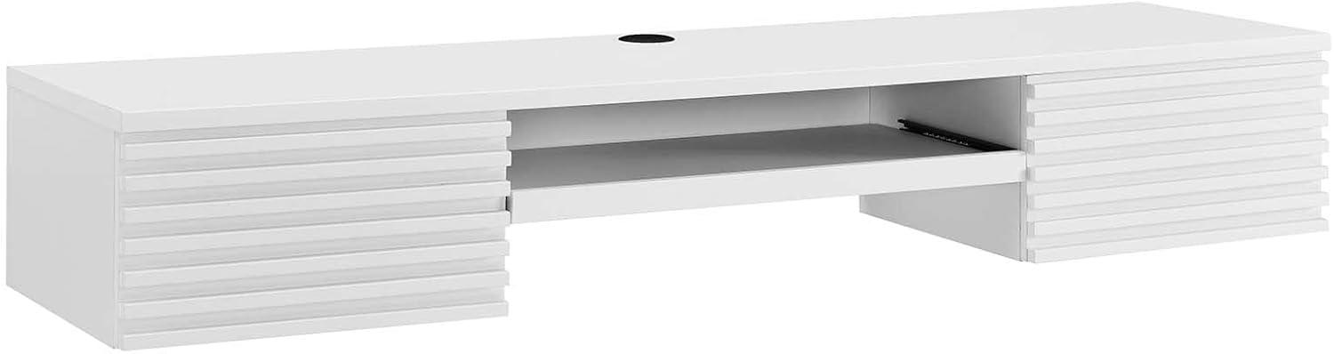 Modway Render Wall Mount Wood Office Desk in White